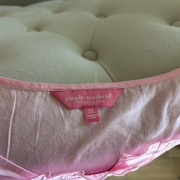 Women's Simply Southern Smocked Blouse in carnation Pink NWT SZ XL, and L - Picture 6 of 12